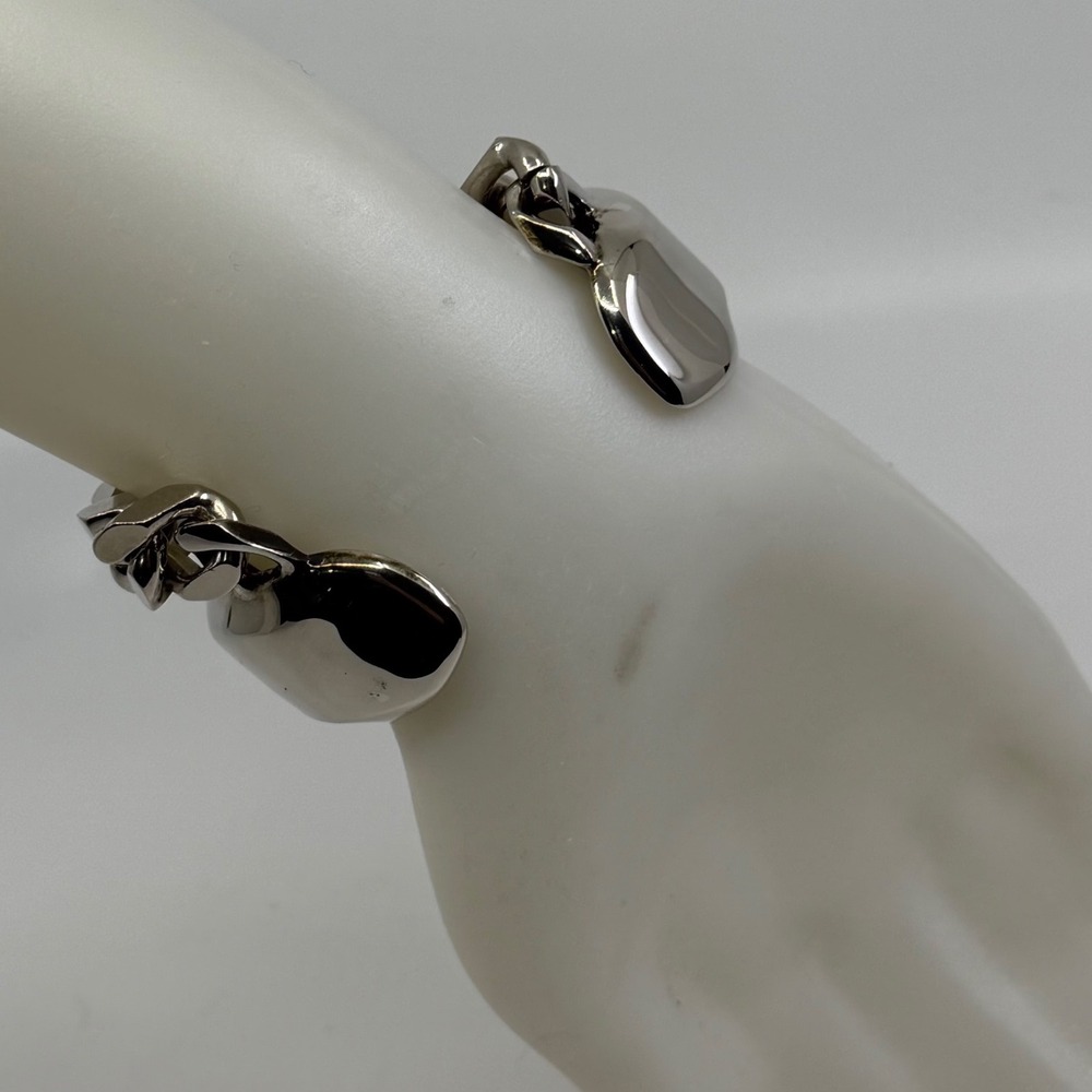 Alexander Mcqueen Silver Chrome Statement Chain C… - image 2